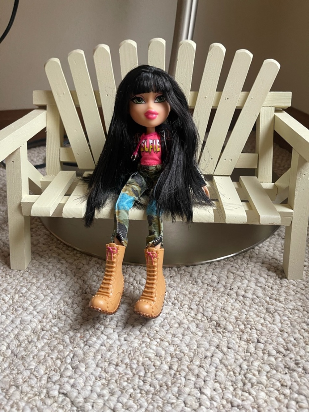 Bratz Doll with Black Hair Blue Hair Streaks & Denim Jacket that Lights Up!